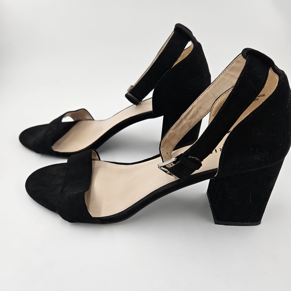 Torrid Women Black Ankle Strap High Heel Open Toe Suede Shoes. Sz 11W - Picture 8 of 9